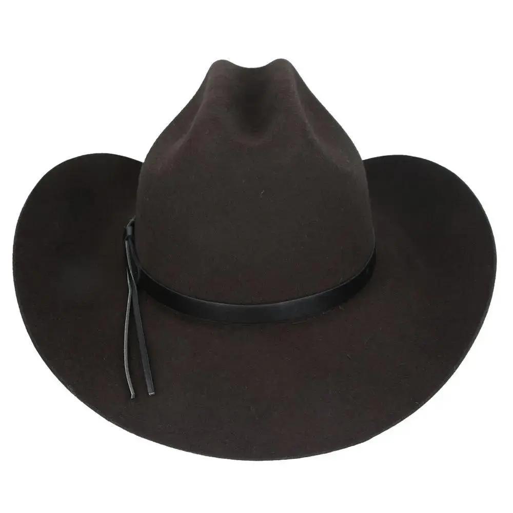 Western Wool Cowboy Hat – Classic Cattleman Style | Handmade Vintage American Wide Brim Hat - Brown