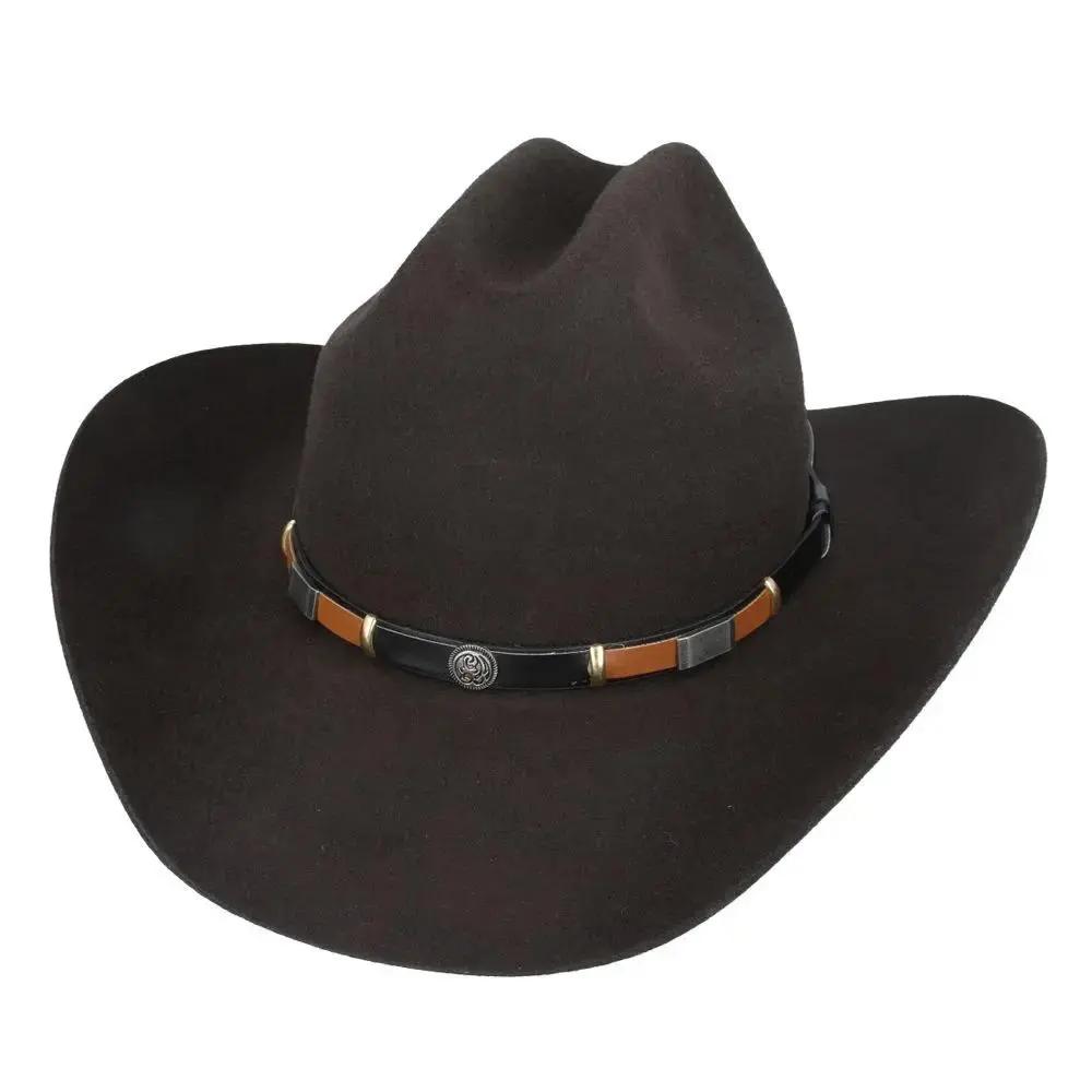 Western Wool Cowboy Hat – Classic Cattleman Style | Handmade Vintage American Wide Brim Hat - Brown