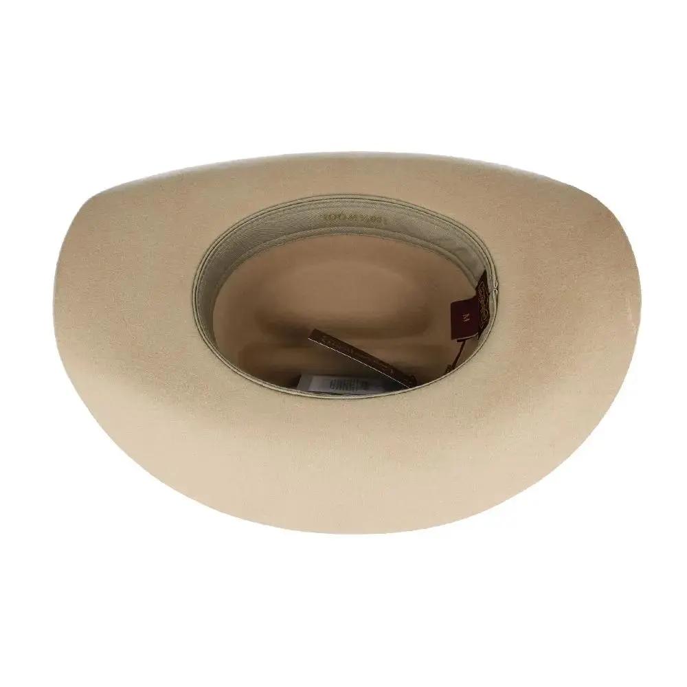 Western Wool Cowboy Hat – Classic Cattleman Style | Handmade Vintage American Wide Brim Hat - Camel