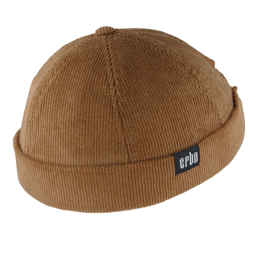 camel brown corduroy docker hats by novella hats