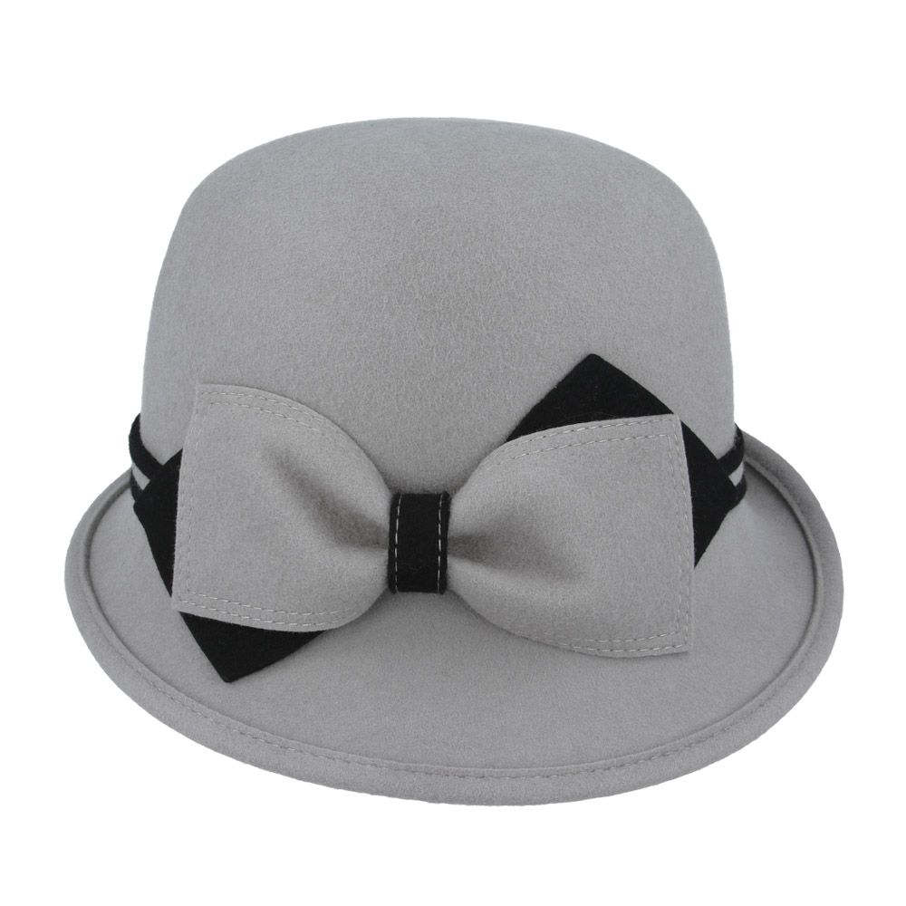 Ladies Wool Cloche Hat – Vintage 1920s Style with Flower & Strap