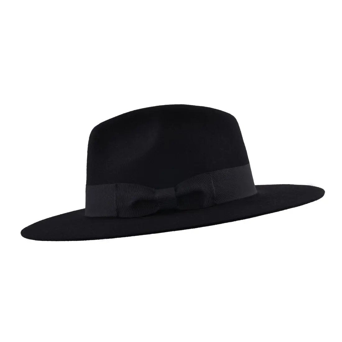 Gladwin Bond Stiff Wide Flat Brim Wool Fedora Hat. Handmade, 100% wool, with a 9cm wide brim and 11cm high crown. Features a comfortable PU sweatband and black belt band. Available in multiple sizes. Full Product Description: Gladwin Bond Stiff Wide Flat Brim Wool Fedora Hat The Gladwin Bond Stiff Wide Flat Brim Wool.