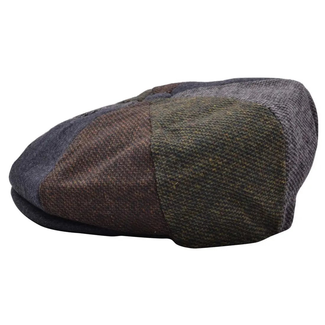 Patch Herringbone Elastic Newsboy Cap in Dark Grey, crafted from 40% wool and 60% polyester. Features include a quilted polyester lining and two clips on the visor. Available in sizes S-XL. Enjoy style and durability. Hat Details: Material: 40% Wool, 60% Polyester Lining: 100% Polyester quilted lining Visor
