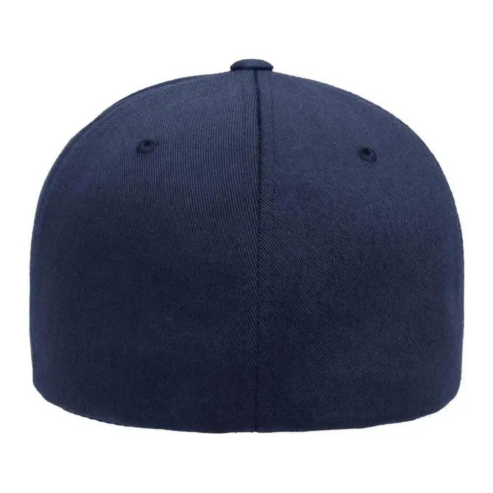 Navy Flexfit Wooly Combed Caps from our UK hat shop. Athletic design with wool-like texture. 63% polyester, 34% cotton, 3% spandex. Features: hard buckram, silver under visor, 8-row stitching. Sizes: S/M (6 3/4" - 7 1/4") and L/XL (7 1/8" - 7 5/8"). Suitable for sports and everyday use.