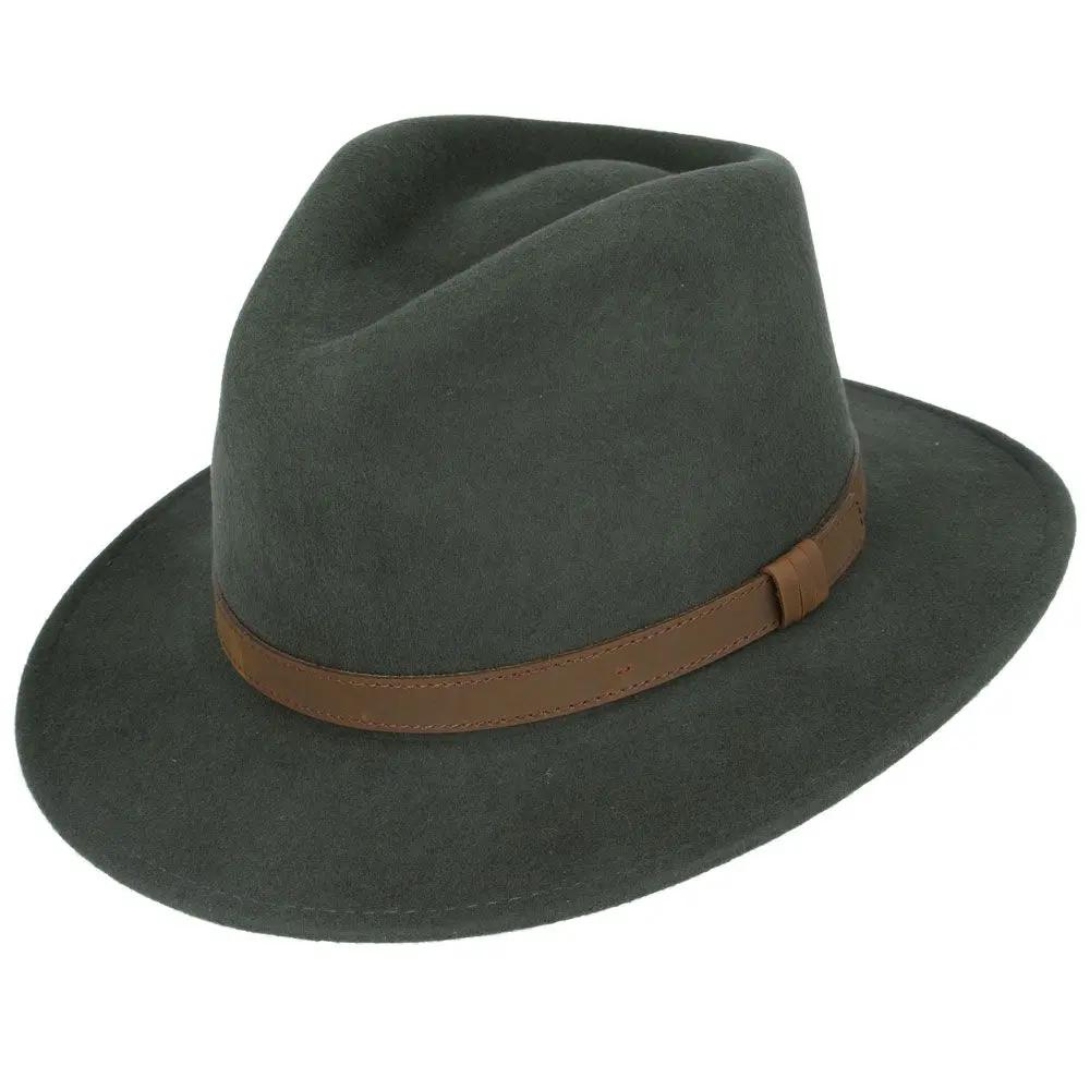 Crushable Wool Fedora Hat with Leather Band. Handmade, unisex, wide-brim (8cm) fedora with a 9cm high teardrop crown, 100% wool, cotton sweatband, and leather strap. Water-resistant and packable. Available in multiple sizes.
The Novella Hats Crushable Wool Fedora Hat is a stylish and functional accessory. Handmade with 100% premium wool, this unisex hat features a classic design with a modern teardrop crown and wide A-line shaped brim.