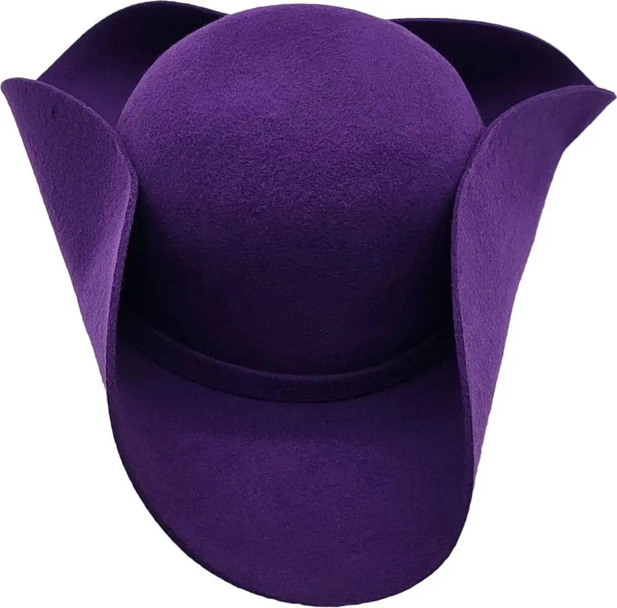 Authentic Army Military Tricorn Wool Pirate Hat. One size (max 58/59cm), handmade from durable, warm wool. Available in Camel-Brown & Purple. Perfect for historical costumes, pirate events, carnival, Halloween. Iconic shape for bold, adventurous looks. Suitable for men and women, ideal for everyday wear and photo shoots.