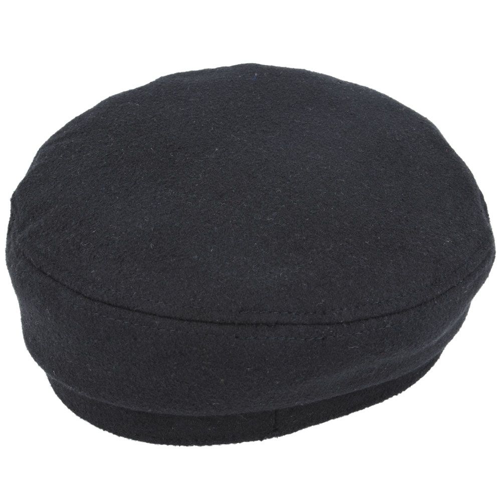 Novella Black Breton Hat – Unisex Wool Captain Cap for Winter Fashion