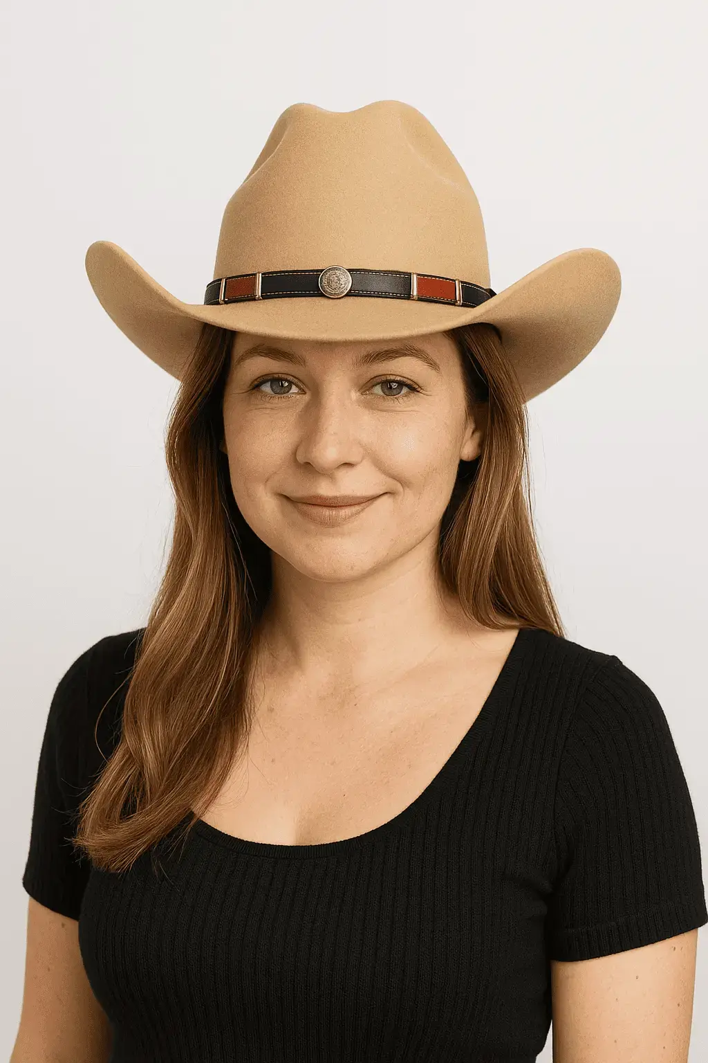 Western Wool Cowboy Hat – Classic Cattleman Style | Handmade Vintage American Wide Brim Hat - Camel