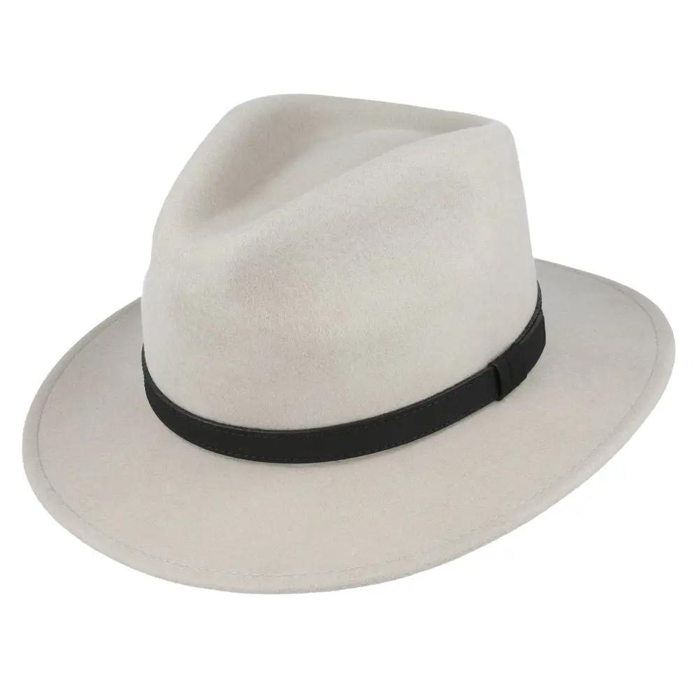 The Broadway Wool Felt Fedora Hat is the epitome of elegance and versatility. This handmade fedora, crafted from 100% premium wool felt, is designed to be both stylish and practical, making it a perfect companion for any adventure. Its crushable and packable nature means you can easily take it with you on your travels