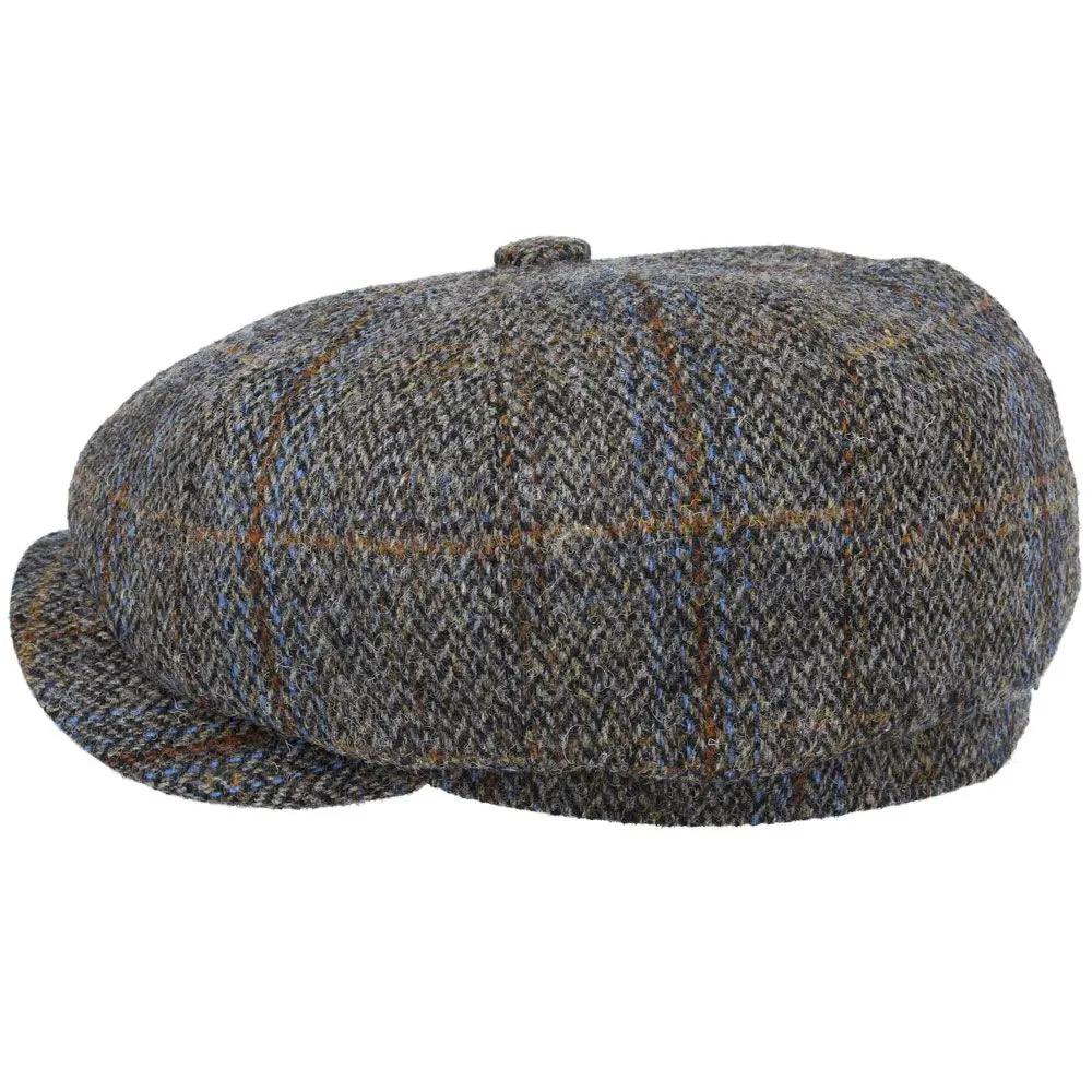 Harris Tweed Wool Newsboy Cap - Mixed Green Novellahats