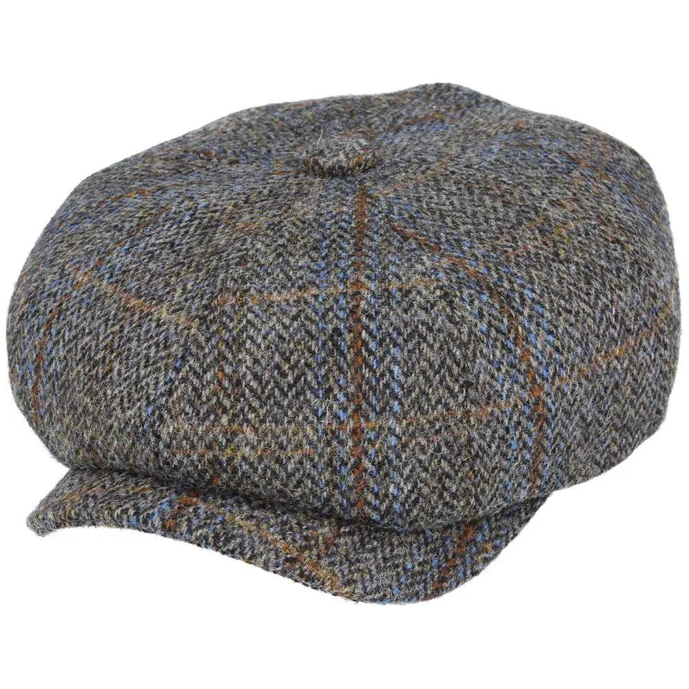 Harris Tweed Wool Newsboy Cap - Mixed Green Novellahats