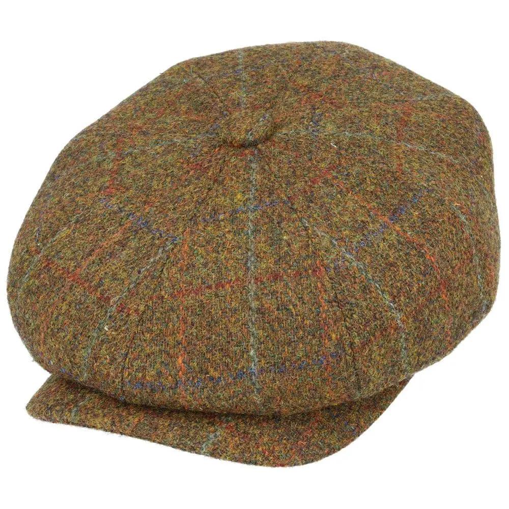 Harris Tweed Wool Newsboy Cap - Green Novellahats