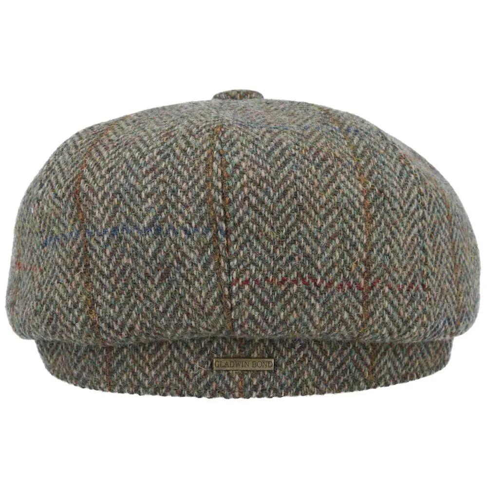 Harris Tweed Wool Newsboy Cap - Forest Green Novellahats