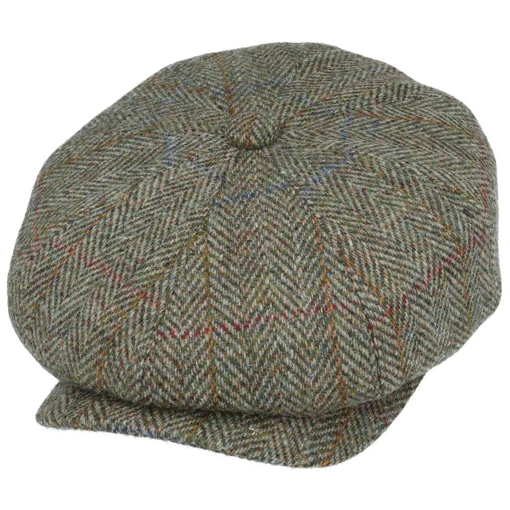 Harris Tweed Wool Newsboy Cap - Forest Green Novellahats