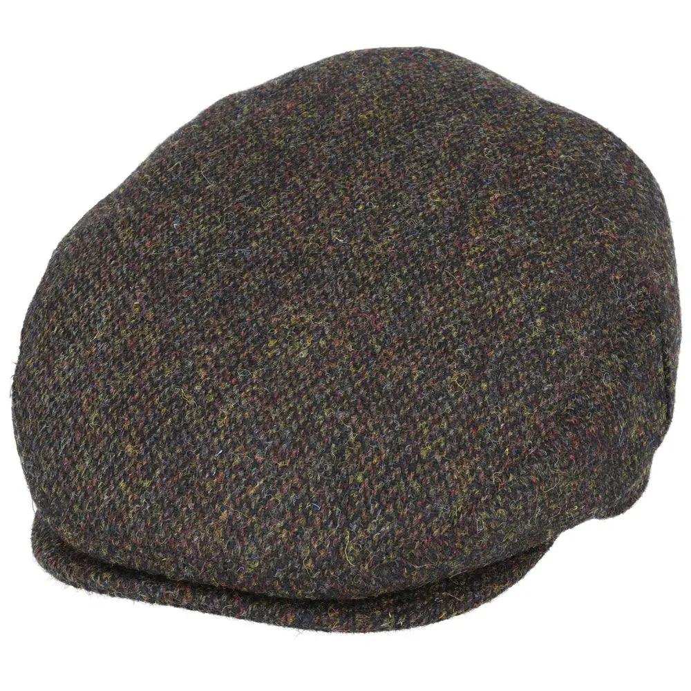 Harris Tweed Wool Flat Cap - Dark Green Novellahats