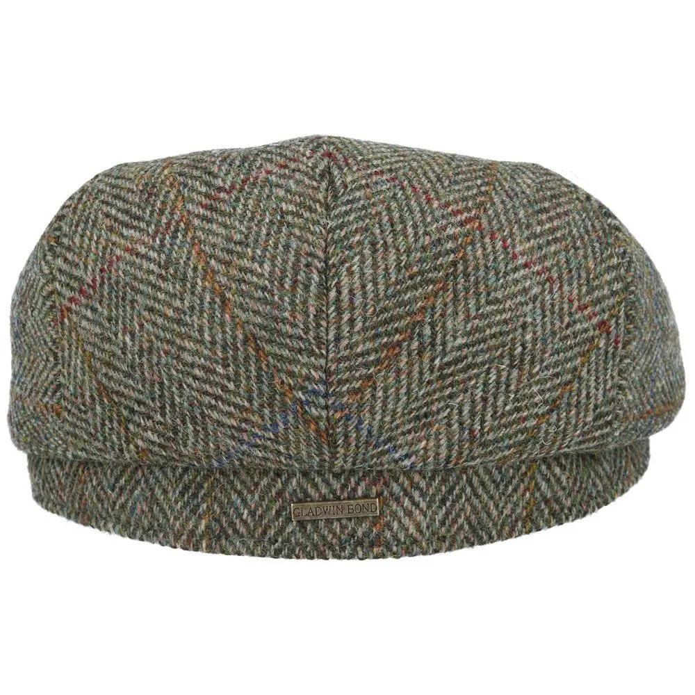 Harris Tweed Wool Flat Cap - Green Novellahats
