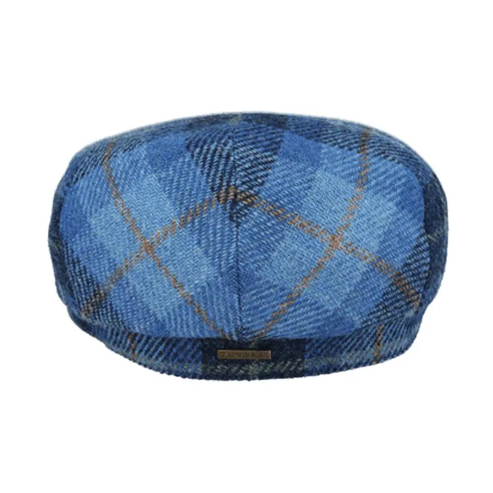 Harris Tweed Wool Flat Cap - Blue Novellahats