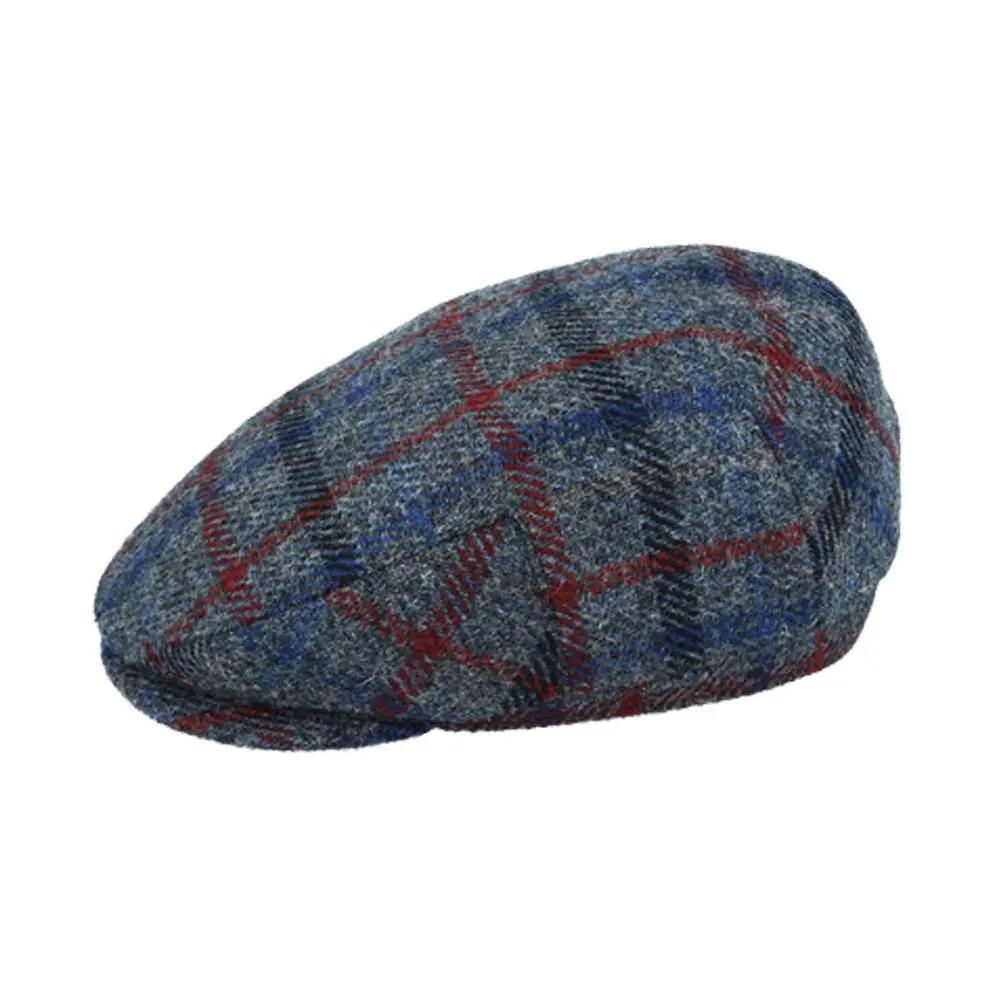 Harris Tweed Wool Flat Cap - Grey Novellahats