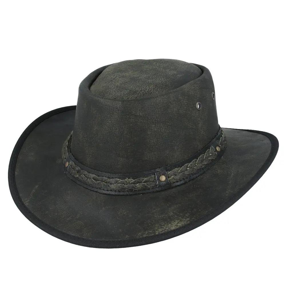 Western Outback Leather Cowboy Hat Crushable Novellahats