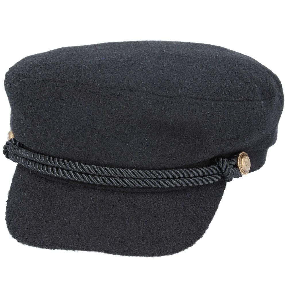 Styled Look – Model Wearing Black Wool Sailor Hat by Novella