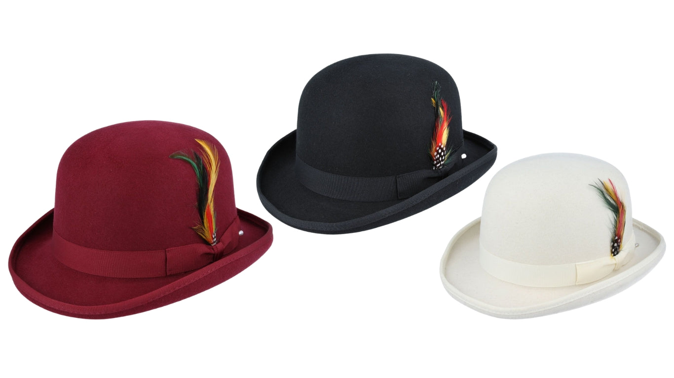 Wool Felt Bowler Hats For Men Women