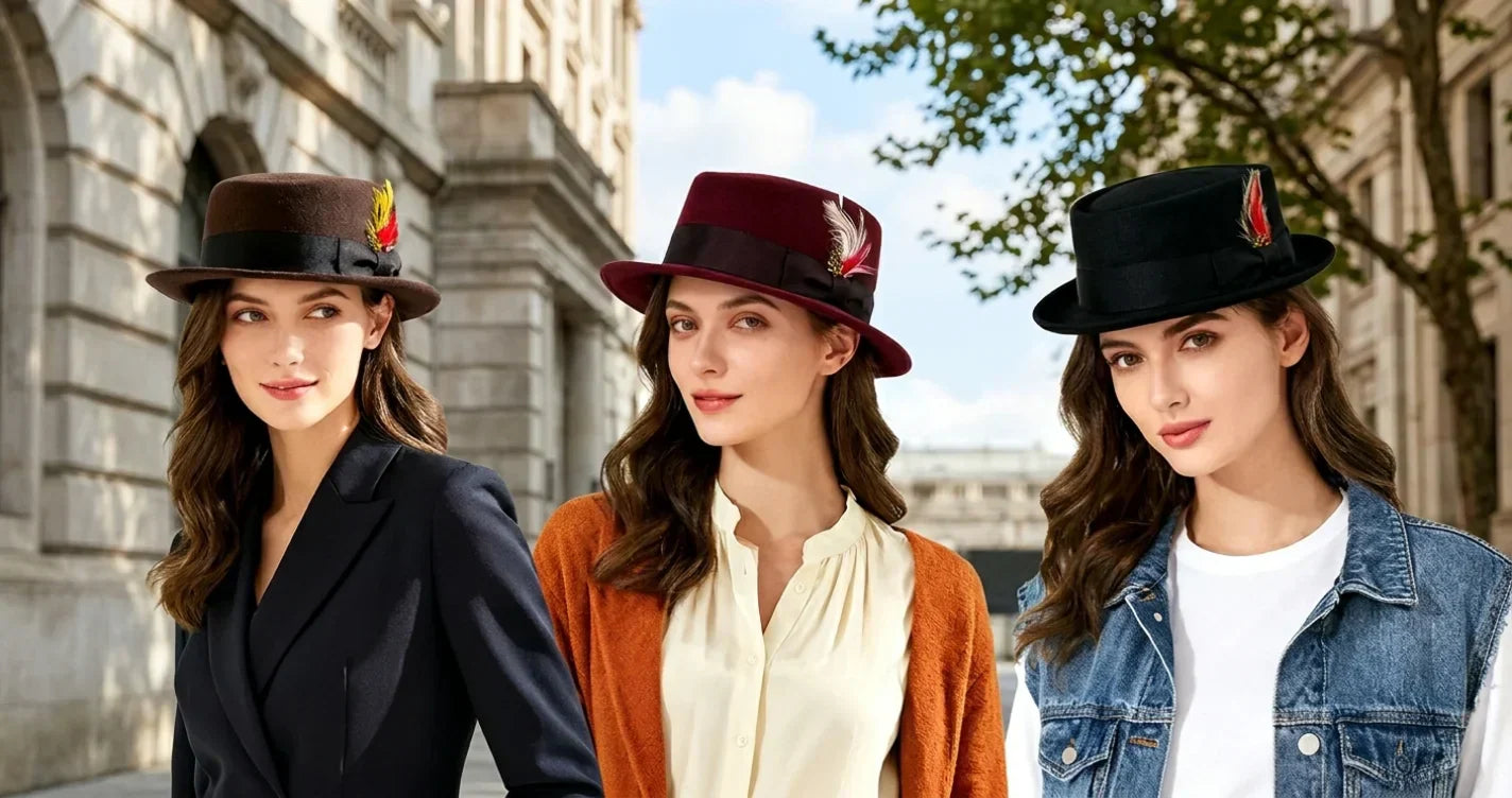 How Pork Pie Hat Colors Change Women's Outfit Appearance