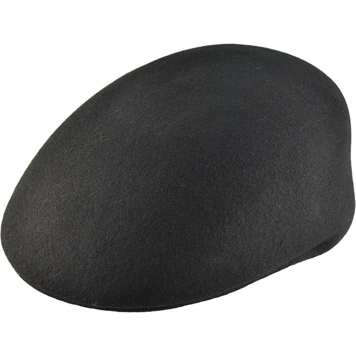 A premium black wool grandad-style flat cap offering warmth, comfort, and timeless everyday appeal—perfect for smart or casual outfits.