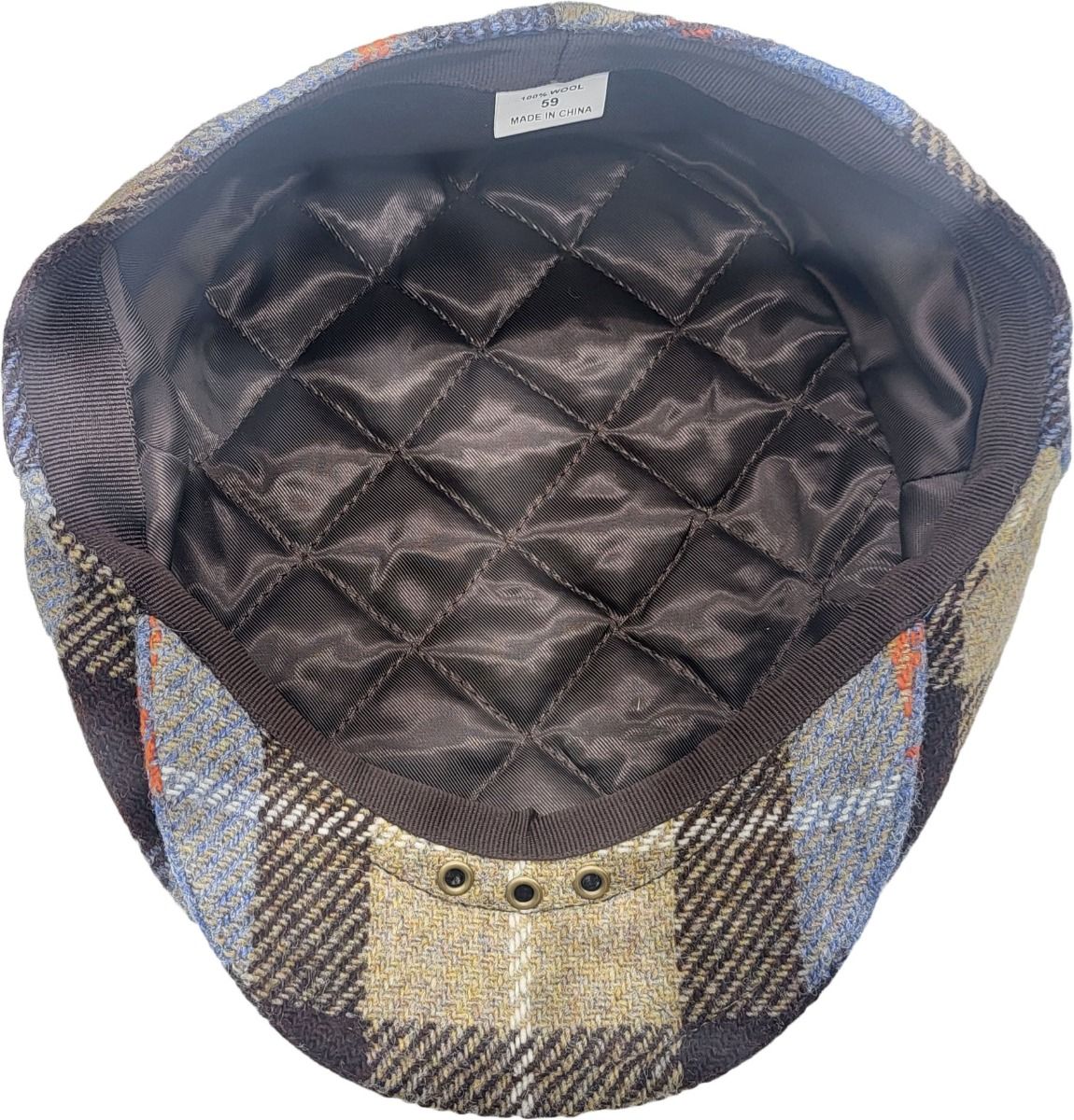 wool tartan flat cap 