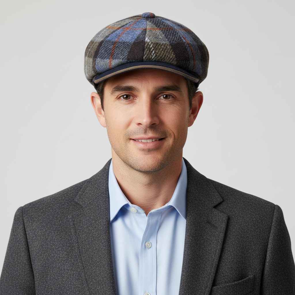 The 100% Wool Tartan Checked Newsboy Cap by Novella Hats brings classic heritage style with a warm, premium feel—perfect for everyday wear, autumn outings, and cooler weather. Its traditional tartan pattern adds timeless appeal, making it a versatile accessory for both casual and semi-formal looks.
