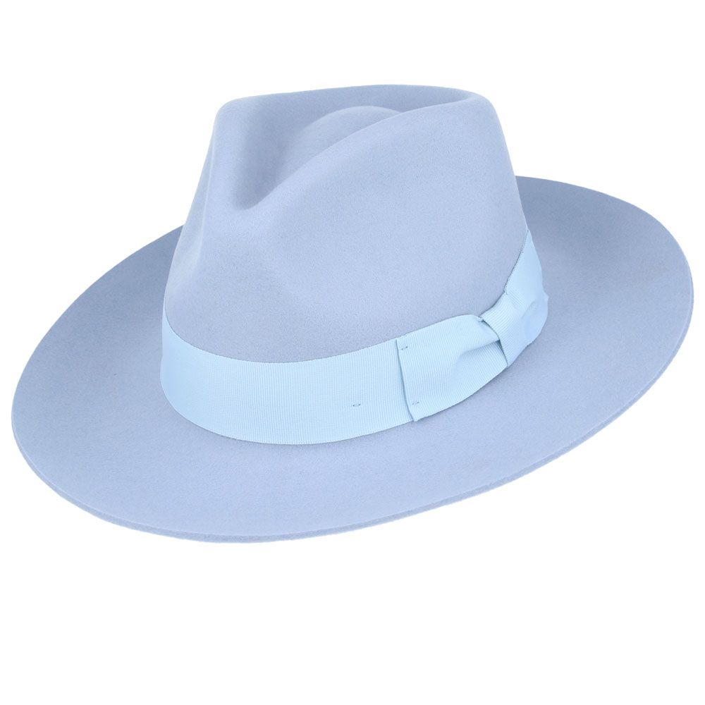The Wool Fedora Hat Grace Snap-Brim is a versatile and stylish hat with a classic A-line shaped brim. Crafted from 100% wool, this wide stiff brim fedora is packable, allowing you to easily shape it for any occasion. The hat features a comfortable cotton sweatband, an approximately 10cm high crown