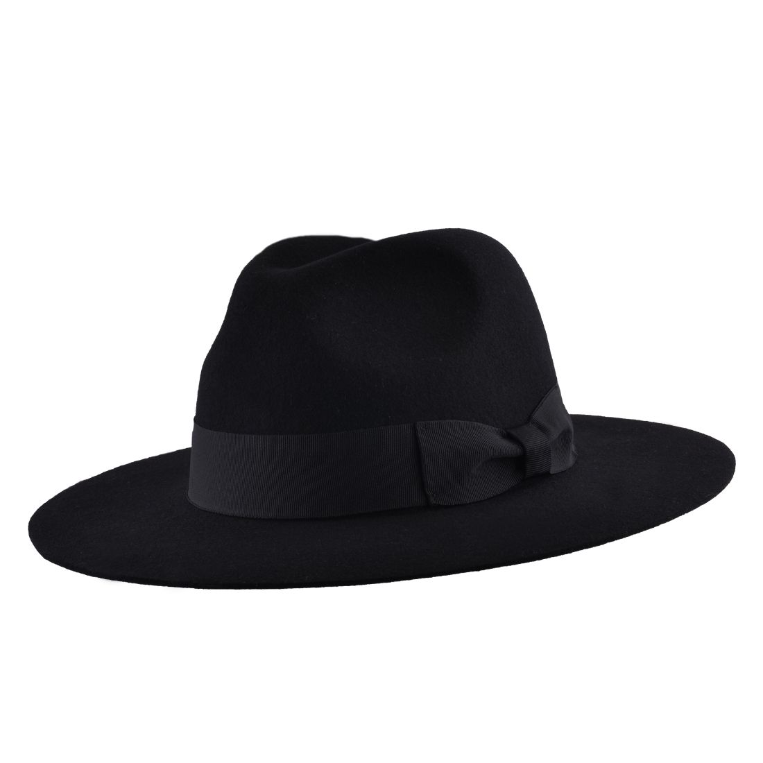 Gladwin Bond Stiff Wide Flat Brim Wool Fedora Hat. Handmade, 100% wool, with a 9cm wide brim and 11cm high crown. Features a comfortable PU sweatband and black belt band. Available in multiple sizes. Full Product Description: Gladwin Bond Stiff Wide Flat Brim Wool Fedora Hat The Gladwin Bond Stiff Wide Flat Brim Wool