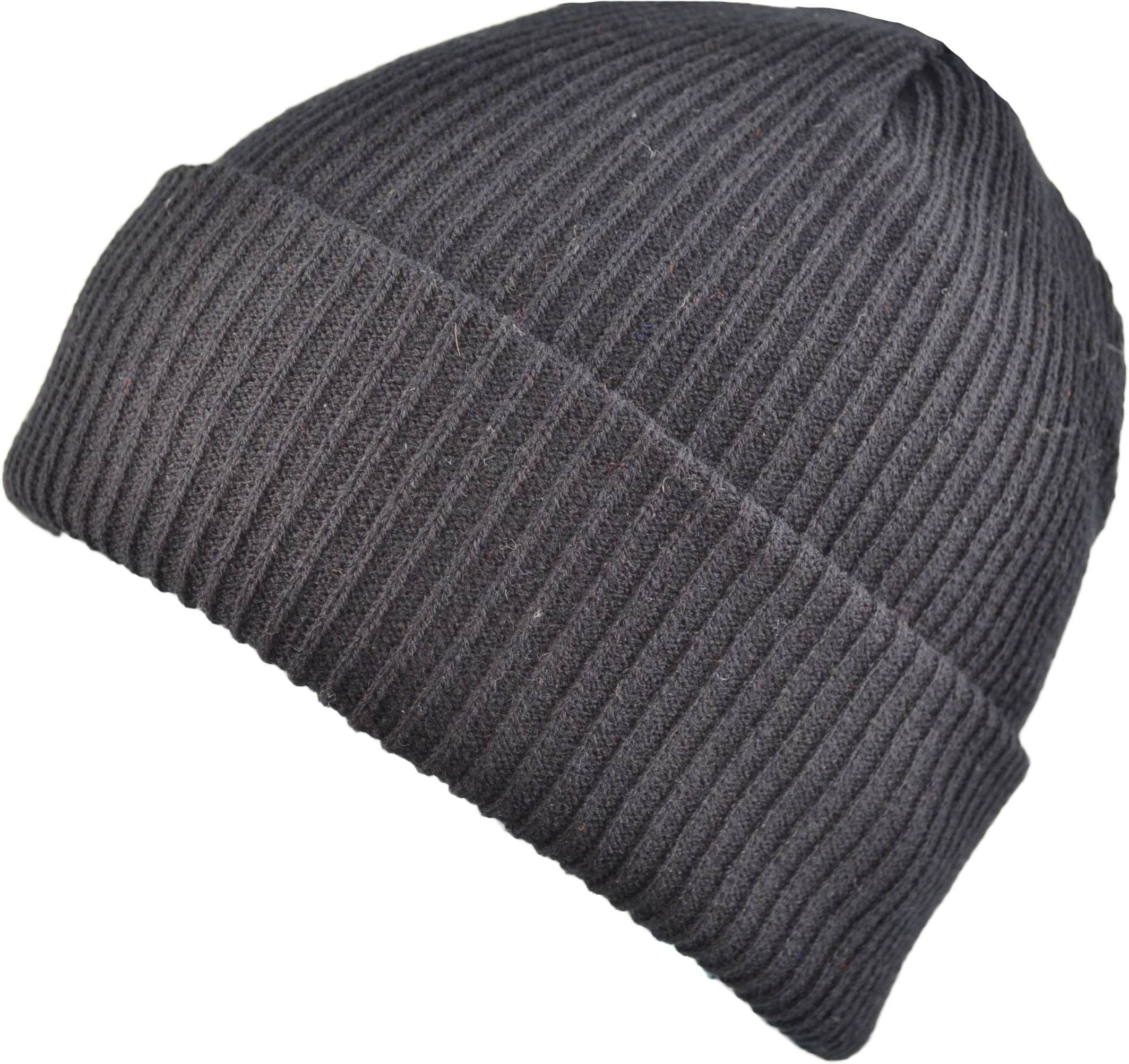 Black Ribbed Beanie Hat - One Size Unisex