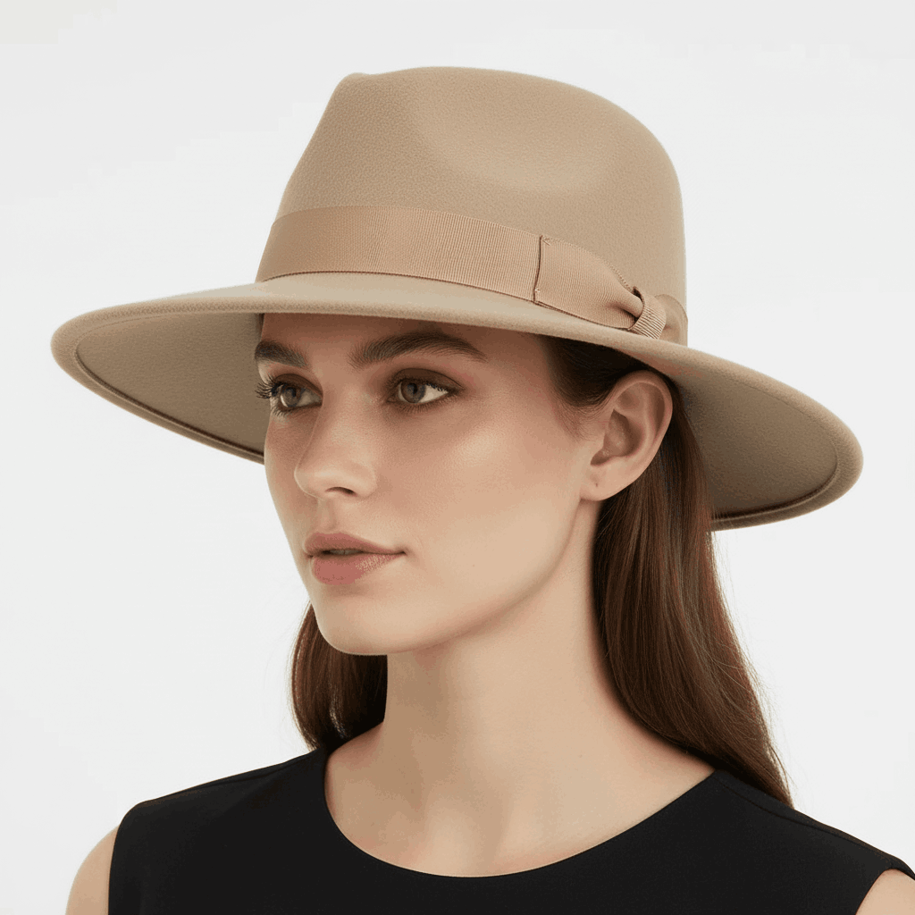 Wool Felt Crushable Fedora Hat - Wide Brim