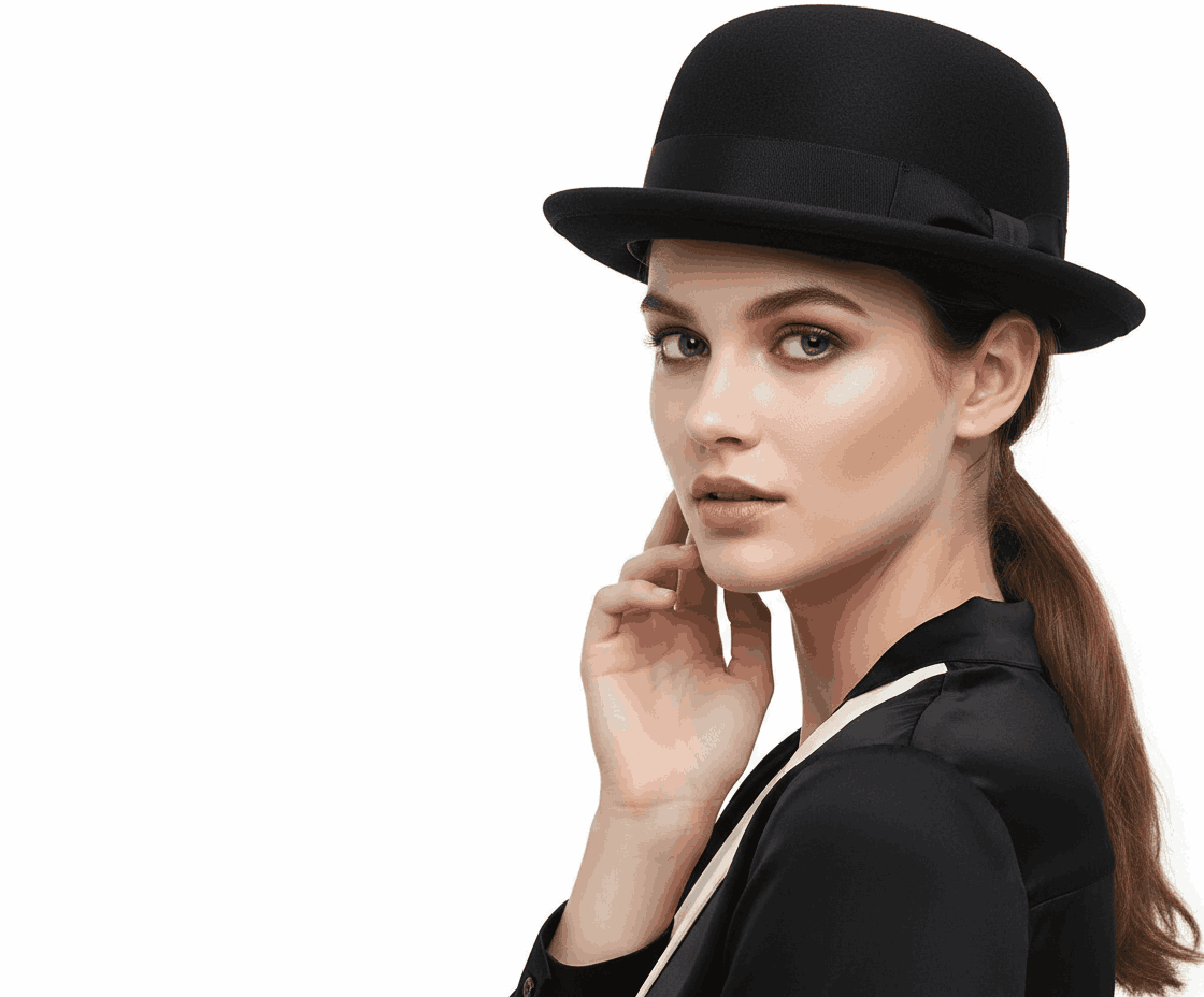A handcrafted soft bowler hat made from 100% premium wool felt. Features a classic grosgrain band and flexible structure for all-day comfort.
