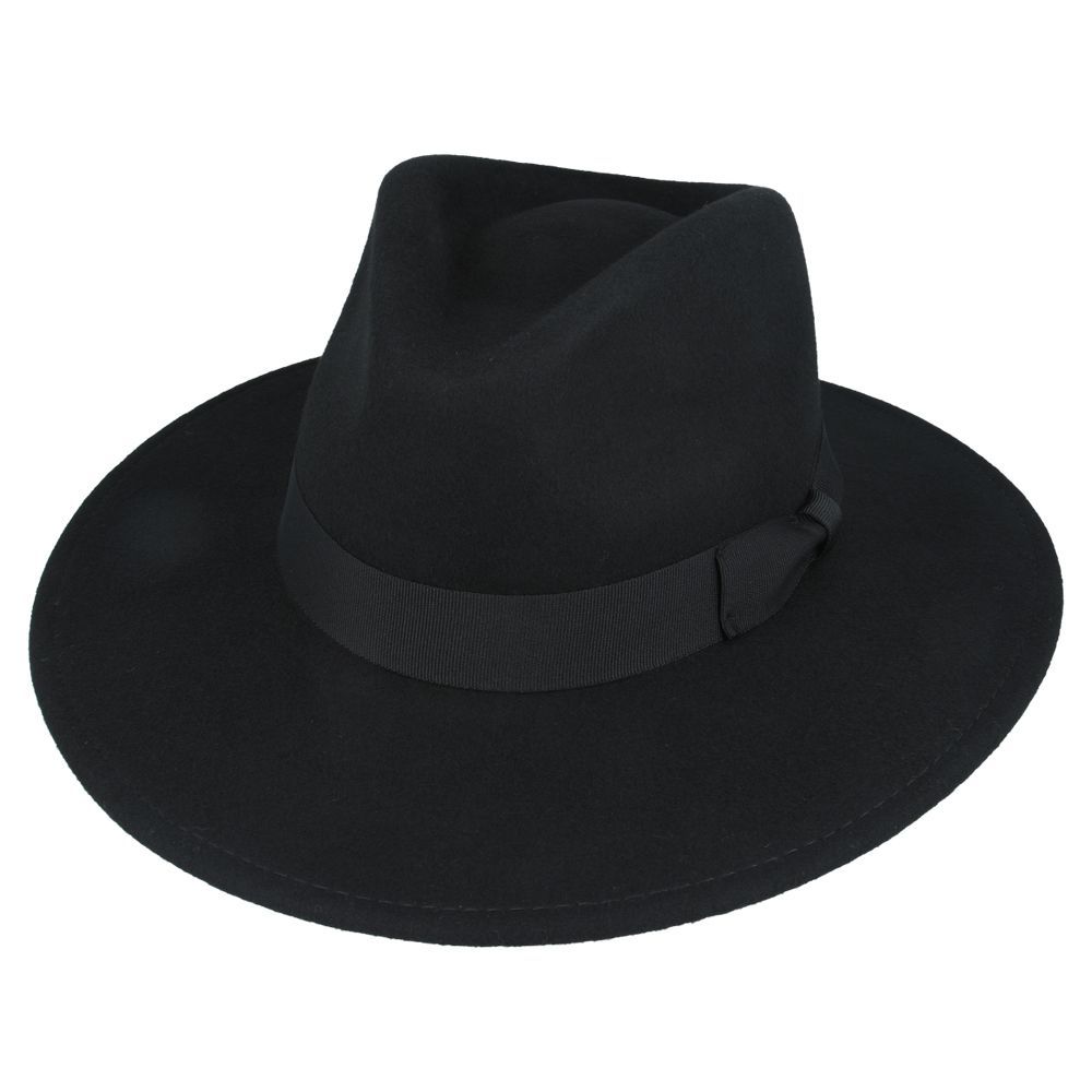 The Wide Brim Wool Crushable Fedora is a versatile, classic hat with an A-line shaped brim. This crushable and water-resistant fedora is perfect for travel—simply pack it, shake it, and wear it. The snap brim allows for different styling options, making it both dressy and practical. Hat Details: Material: 100% Wool 