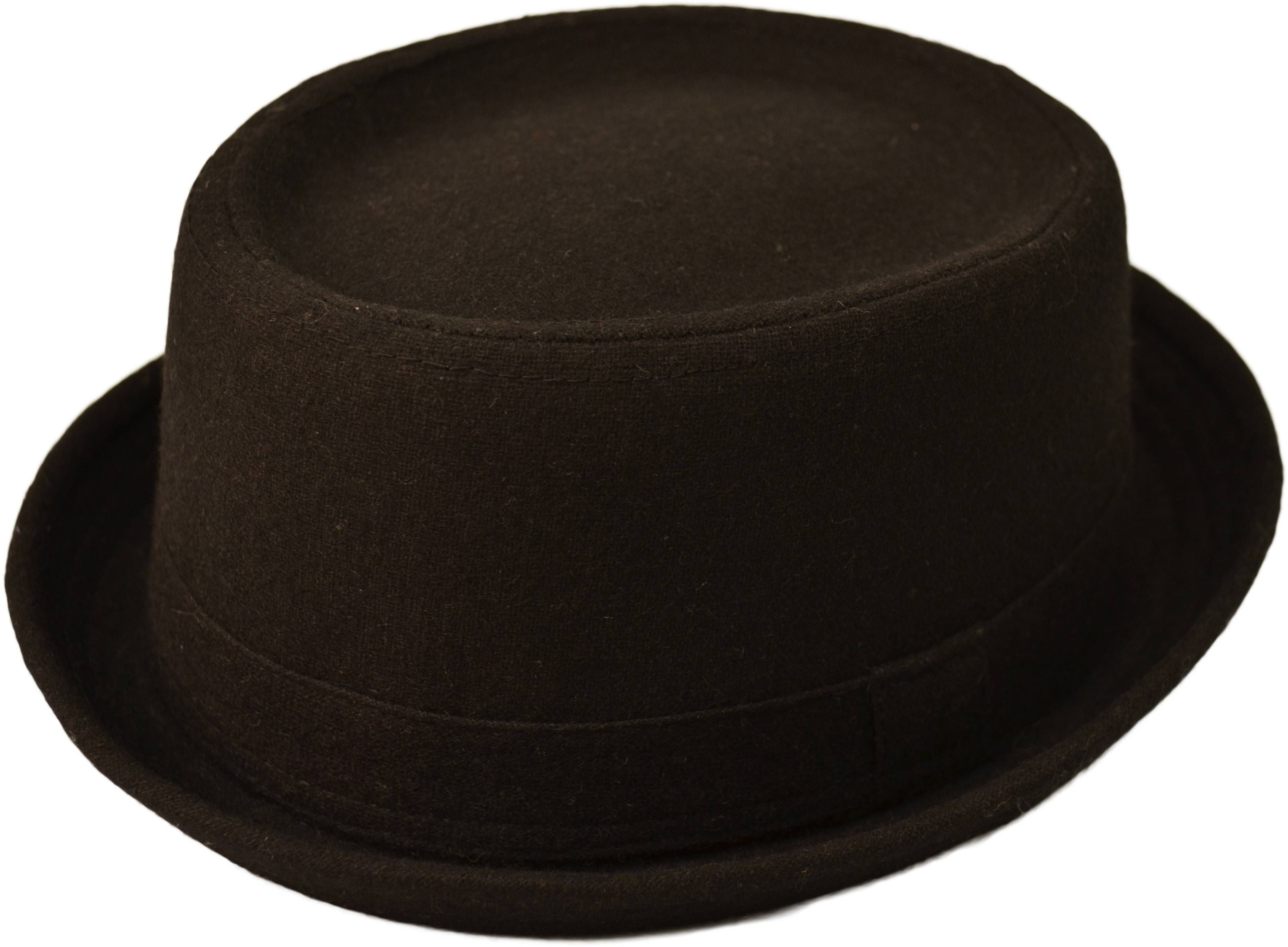Wool Pork Pie Hat-Blend Round Classic Stylish Hat

Classic Round Pork Pie Hat in 30% wool blend. Stylish upturned brim, ribbon band. Black or Grey, sizes S-XL. Comfortable, easy to clean. Sponge clean only. Hat Details: Style: Round Shape Pork Pie Hat Material: 30% Wool, 70% Polyester blend Colors: Black, Grey Sizes: S, M, L, XL Design Features: Flat-topped round crown.