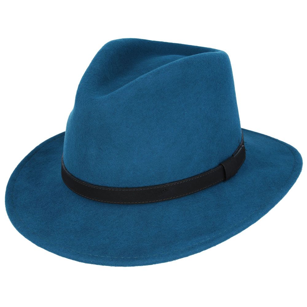 Crushable Wool Fedora Hat with Leather Band. Handmade, unisex, wide-brim (8cm) fedora with a 9cm high teardrop crown, 100% wool, cotton sweatband, and leather strap. Water-resistant and packable. Available in multiple sizes.

The Novella Hats Crushable Wool Fedora Hat is a stylish and functional accessory. Handmade with 100% premium wool, this unisex hat features a classic design with a modern teardrop crown and wide A-line shaped brim.