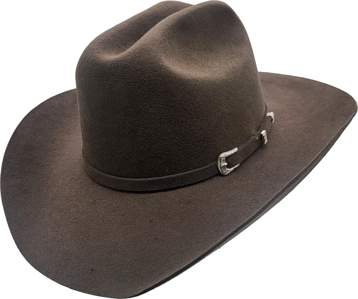Handmade 100% Wool Felt Cowboy Hat. Unmatched quality and attention to detail. Offers superior comfort, warmth, and durability. Classic, rugged cowboy design perfect for casual wear and special occasions. Available in Black and Brown, sizes S/M and L/XL. Enjoy excellent shape retention and long-lasting elegance.