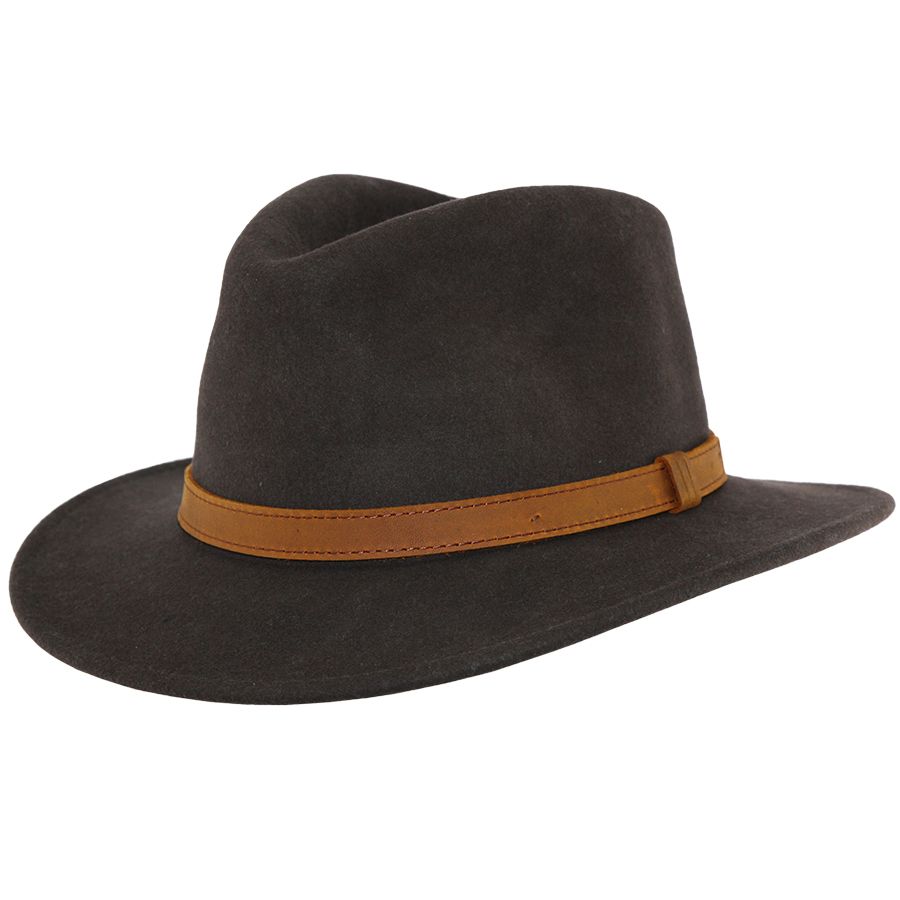 Crushable Wool Fedora Hat with Leather Band. Handmade, unisex, wide-brim (8cm) fedora with a 9cm high teardrop crown, 100% wool, cotton sweatband, and leather strap. Water-resistant and packable. Available in multiple sizes.

The Novella Hats Crushable Wool Fedora Hat is a stylish and functional accessory. Handmade with 100% premium wool, this unisex hat features a classic design with a modern teardrop crown and wide A-line shaped brim.