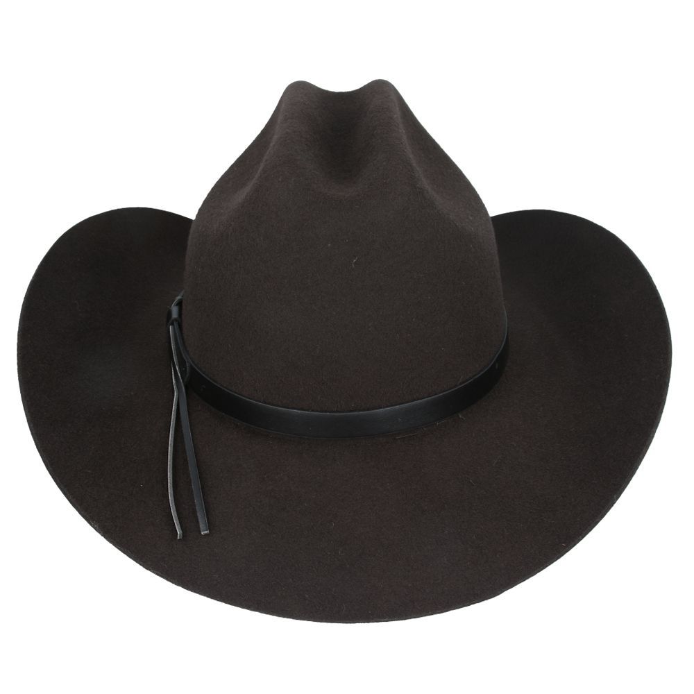 Western Wool Cowboy Hat – Classic Cattleman Style | Handmade Vintage American Wide Brim Hat - Brown