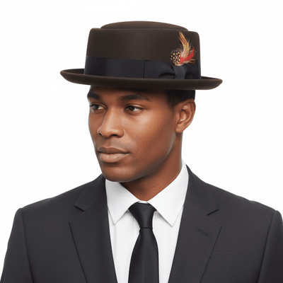 Brown Crushable Wool Felt Pork Pie Hat - Novella Hats