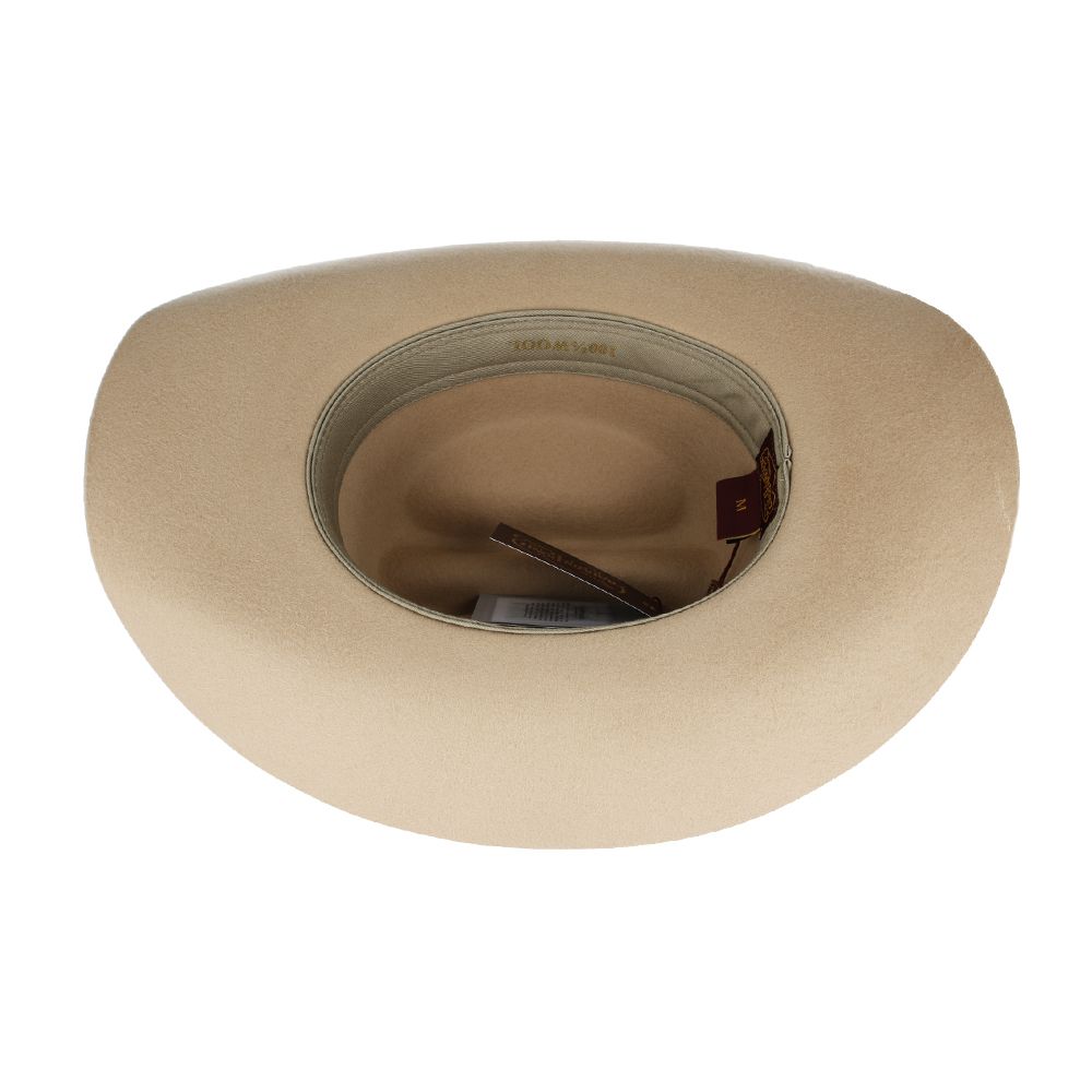 Western Wool Cowboy Hat – Classic Cattleman Style | Handmade Vintage American Wide Brim Hat - Camel