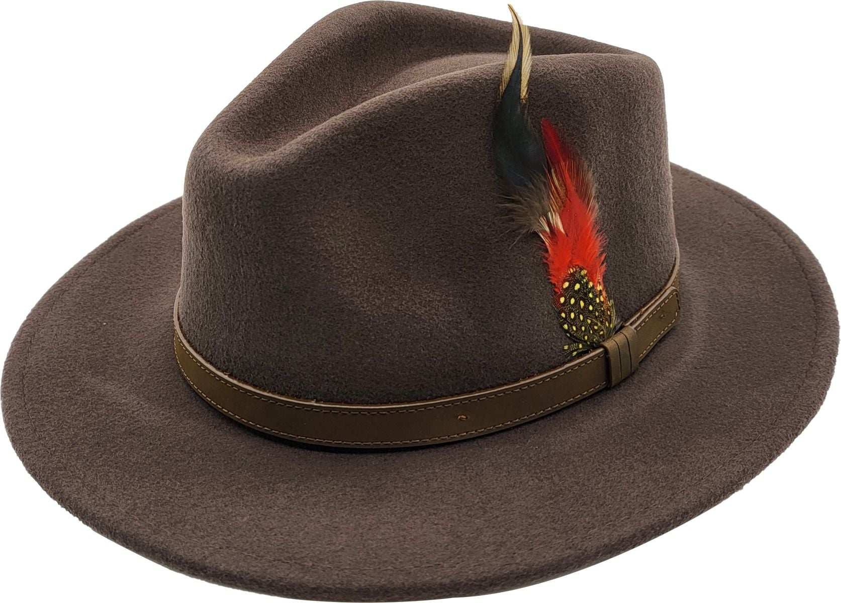 Felt Fedora hat handcrafted from 100% premium wool with a genuine leather band. Versatile for all occasions. Available in 16 stunning colors and 5 sizes (XS/S/M), (L/XL)10cm height, 6cm brim. Comfortable to wear and easy to clean. Experience the perfect blend of classic design and modern craftsmanship.