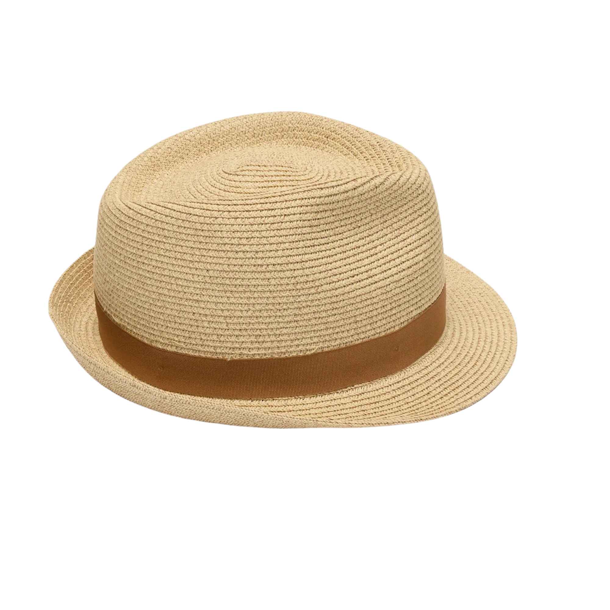 Classic Straw Trilby Fedora Hat – Unisex Summer Sun Hat with Feather