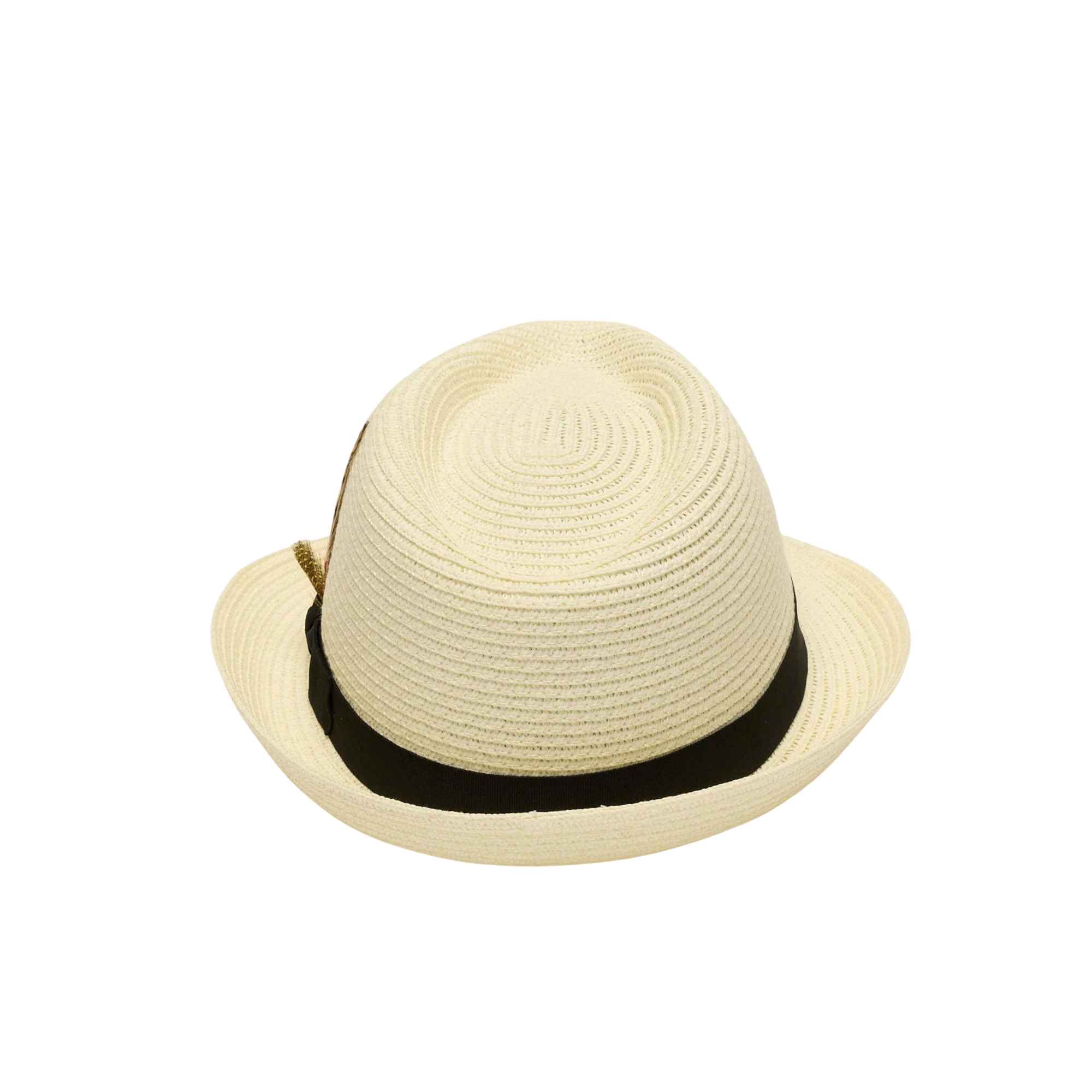 Classic Straw Trilby Fedora Hat – Unisex Summer Sun Hat with Feather