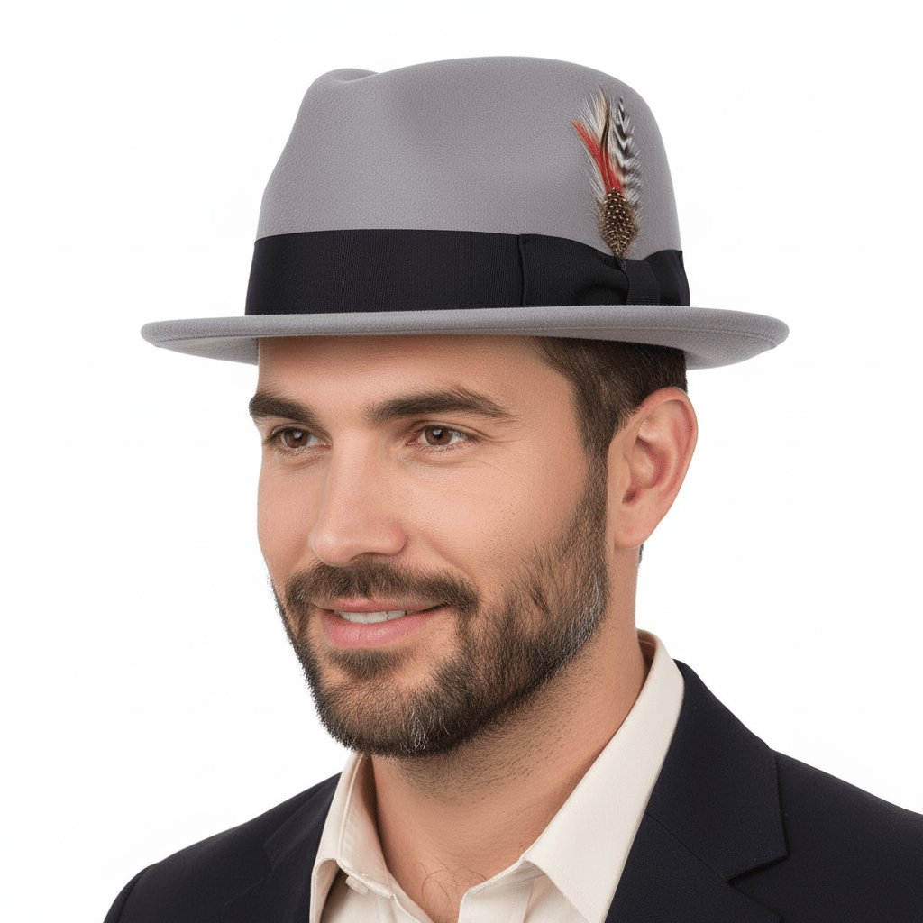 Crushable C-Crown Trilby Hat - Grey | Wool Travel Hat