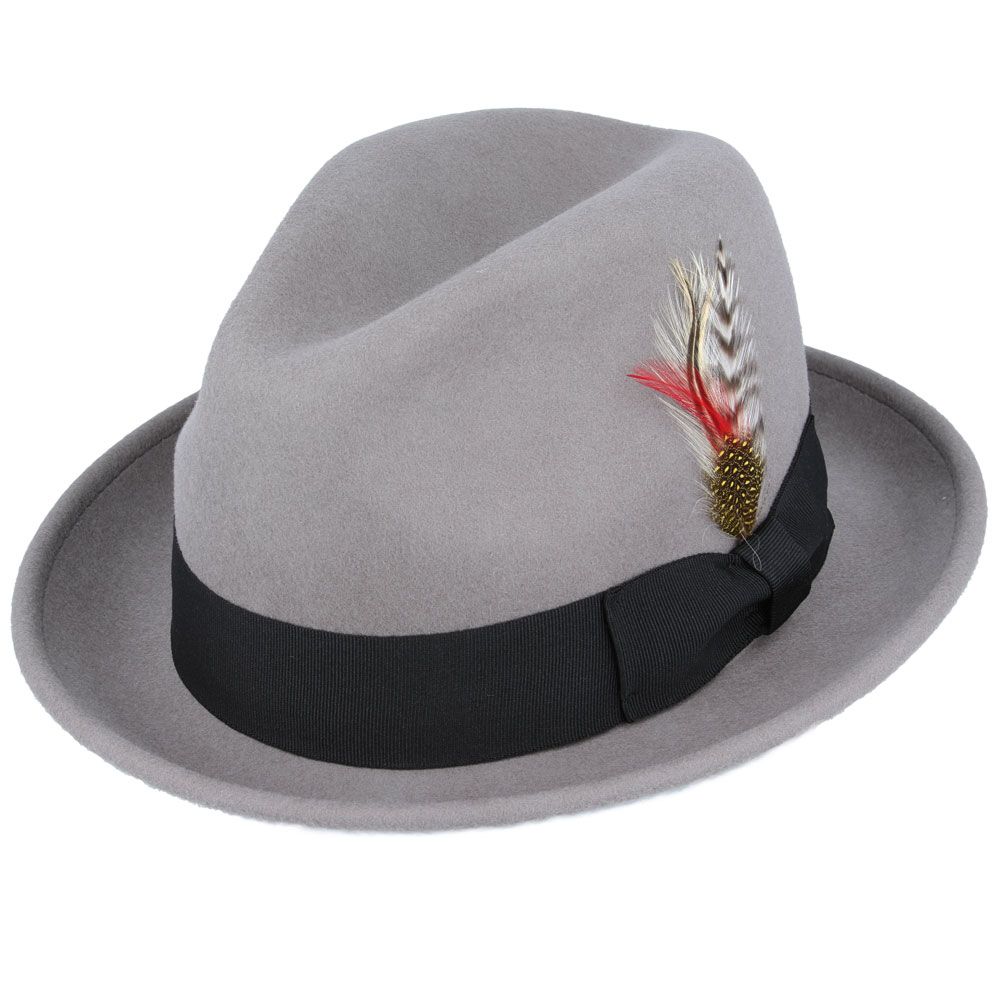 Crushable wool trilby hat with a C-crown. This packable hat is made of 100% wool, featuring a cotton sweatband and no lining. Perfect for travel and everyday wear.

The crushable C-crown trilby hat in black is a stylish and practical accessory. Made from 100% wool, this hat is designed to be packable—simply take it out of a suitcase, shake and shape, and it’s ready to wear. Ideal for both travel and everyday use, this trilby hat combines functionality with timeless style.