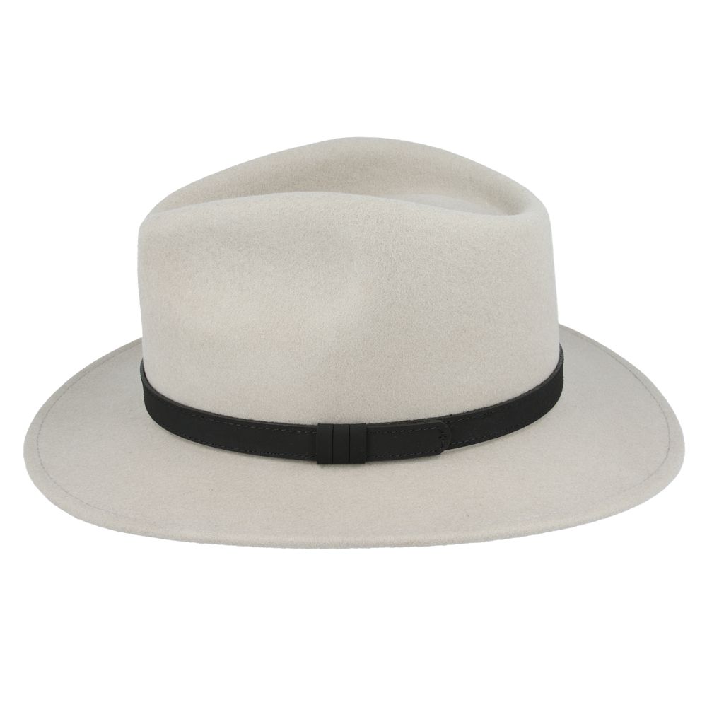 Crushable Wool Fedora Hat with Leather Band. Handmade, unisex, wide-brim (8cm) fedora with a 9cm high teardrop crown, 100% wool, cotton sweatband, and leather strap. Water-resistant and packable. Available in multiple sizes.

The Novella Hats Crushable Wool Fedora Hat is a stylish and functional accessory. Handmade with 100% premium wool, this unisex hat features a classic design with a modern teardrop crown and wide A-line shaped brim.