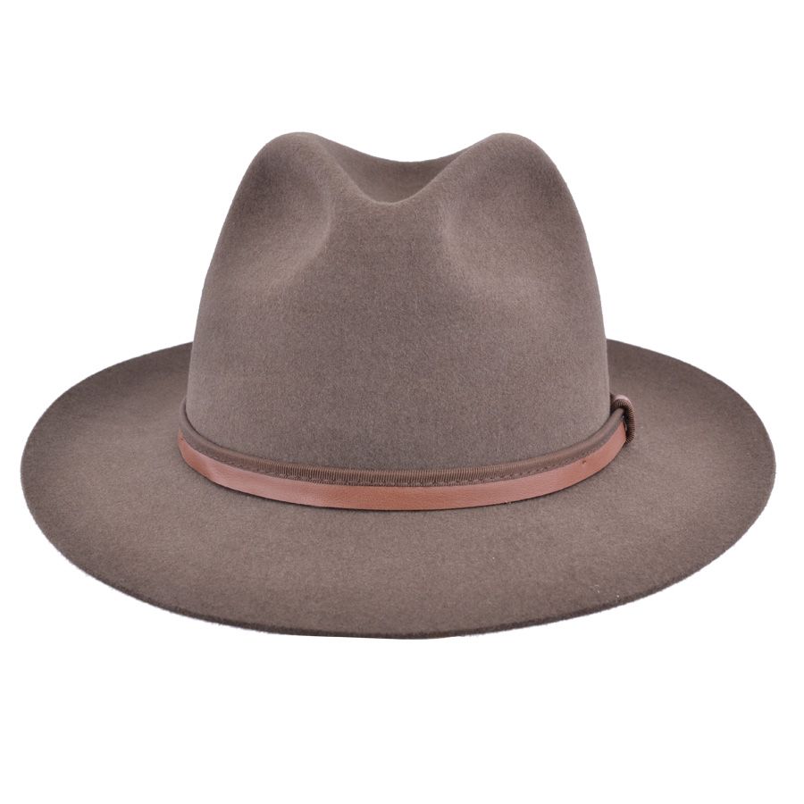 Title: Gladwin Bond Brown Snap Brim Fur Felt Fedora Hat Meta Description: Gladwin Bond Brown Snap Brim Fur Felt Fedora Hat. Made of 100% fur felt with a leather sweatband, snap brim, and Gladwin Bond black embroidery lining. Available in Small (55cm), Medium (57cm), and Large (59cm). Gladwin Bond Brown Snap Brim Fur