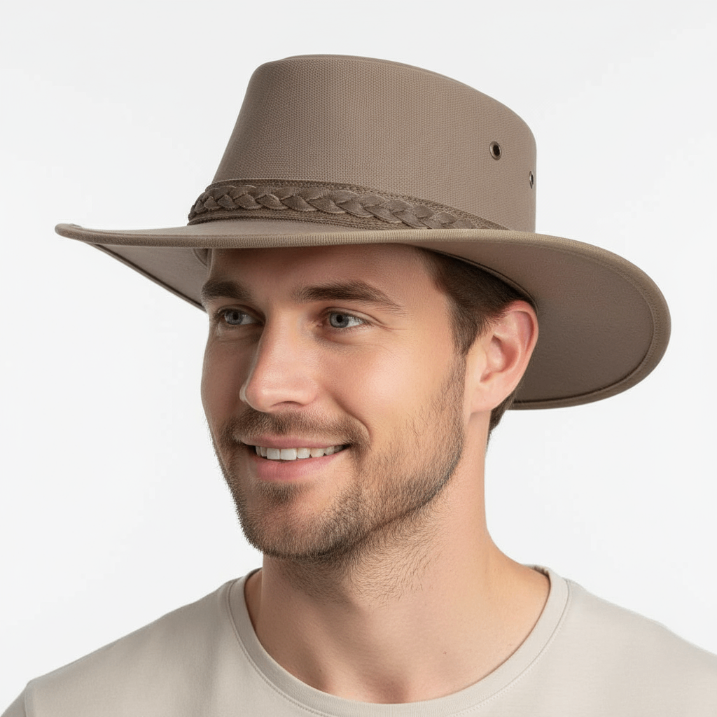 Aussie Waxed Canvas Hat - Outback Western Cowboy